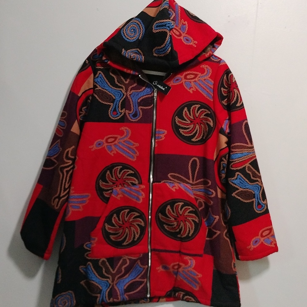 O-Nelue women's Tribal print hoodie size 2XL